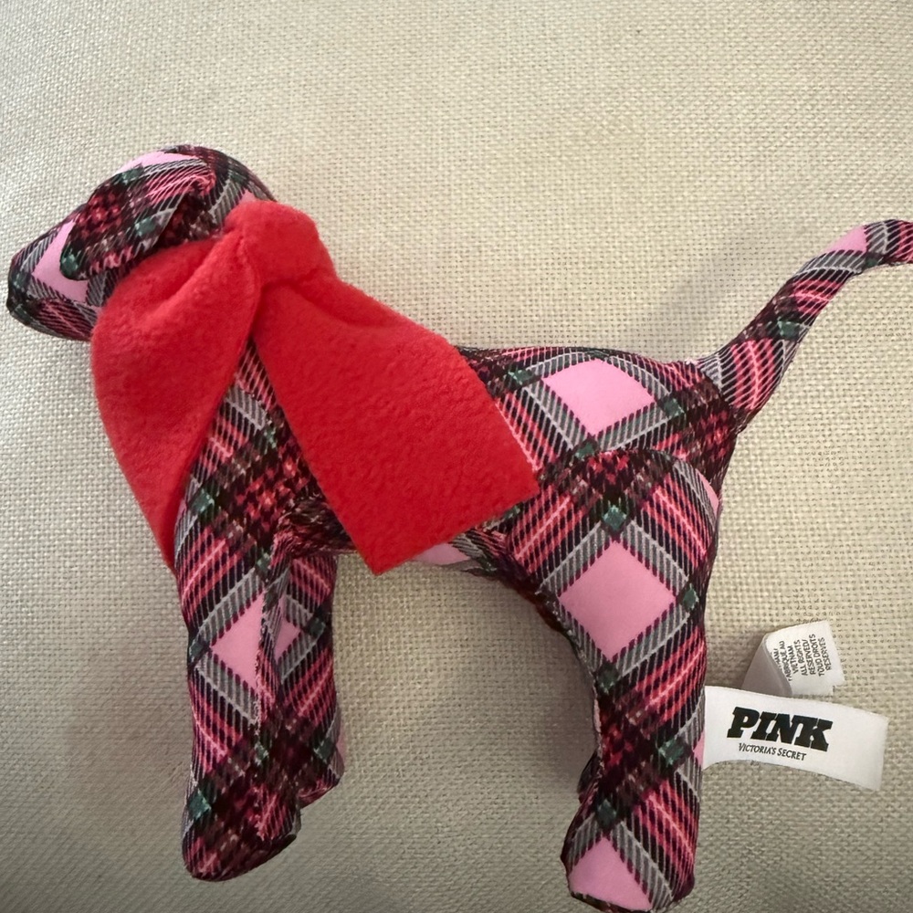 PINK Victoria's Secret Checkered Dog Toy - Red and Pink